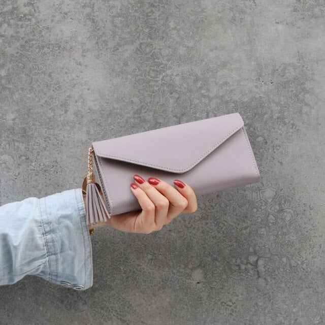 Women's Wallet Female Purses Tassel Coin Purse Card Holder Wallets Female Pu Leather Clutch Money  purse