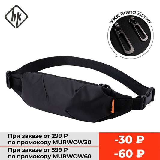 Hk Men Fanny Pack Teenager Outdoor Sports Running Cycling Waist Bag Pack Male Fashion Shoulder Belt Bag Travel Phone Pouch Bags