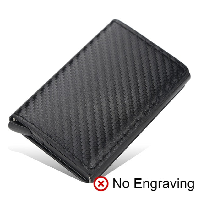 Anti RFID Blocking ID Credit Card Holder Case Wallet for Men Business Carbon Aluminum Slim Mini Small Money Bag Wallets Purse