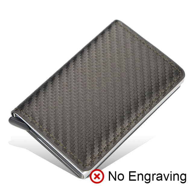 Anti RFID Blocking ID Credit Card Holder Case Wallet for Men Business Carbon Aluminum Slim Mini Small Money Bag Wallets Purse