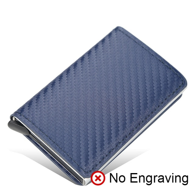 Anti RFID Blocking ID Credit Card Holder Case Wallet for Men Business Carbon Aluminum Slim Mini Small Money Bag Wallets Purse