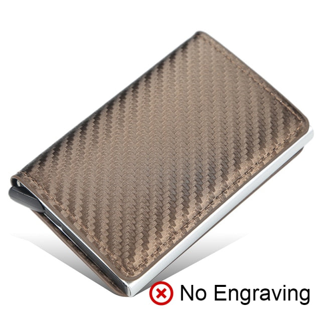 Anti RFID Blocking ID Credit Card Holder Case Wallet for Men Business Carbon Aluminum Slim Mini Small Money Bag Wallets Purse