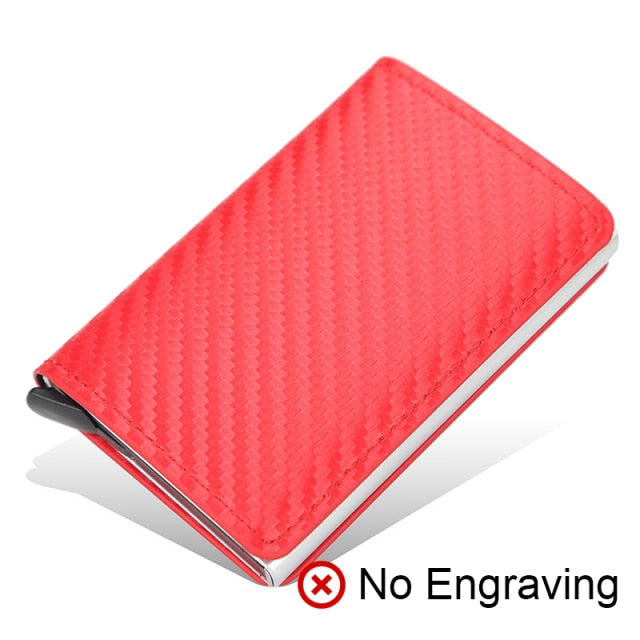 Anti RFID Blocking ID Credit Card Holder Case Wallet for Men Business Carbon Aluminum Slim Mini Small Money Bag Wallets Purse