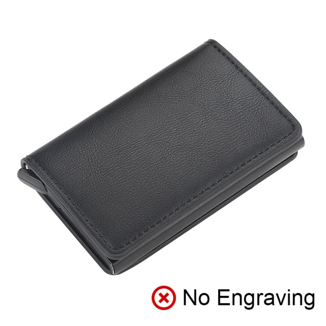 Anti RFID Blocking ID Credit Card Holder Case Wallet for Men Business Carbon Aluminum Slim Mini Small Money Bag Wallets Purse