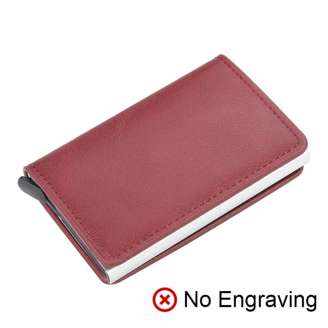 Anti RFID Blocking ID Credit Card Holder Case Wallet for Men Business Carbon Aluminum Slim Mini Small Money Bag Wallets Purse