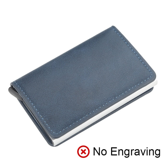 Anti RFID Blocking ID Credit Card Holder Case Wallet for Men Business Carbon Aluminum Slim Mini Small Money Bag Wallets Purse