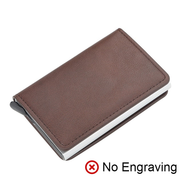 Anti RFID Blocking ID Credit Card Holder Case Wallet for Men Business Carbon Aluminum Slim Mini Small Money Bag Wallets Purse