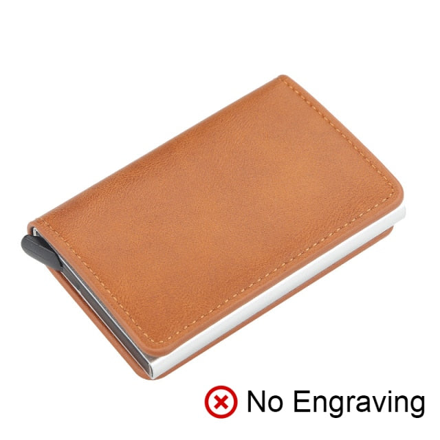 Anti RFID Blocking ID Credit Card Holder Case Wallet for Men Business Carbon Aluminum Slim Mini Small Money Bag Wallets Purse