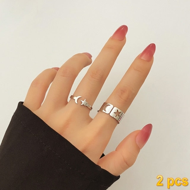 IFMIA Trendy Gold Butterfly Rings For Women Men Lover Couple Rings Set Friendship Engagement Wedding Open Rings 2021 Jewelry