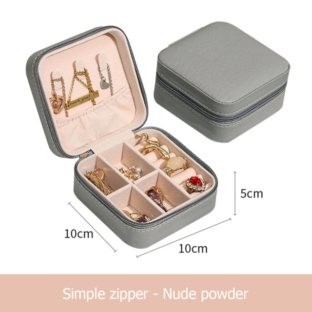 2021 Jewelry Organizer Display Travel Jewelry Case Boxes Travel Portable Jewelry Box Leather Storage Organizer Earring Holder