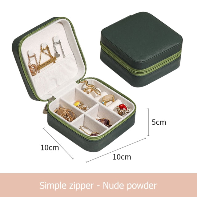 2021 Jewelry Organizer Display Travel Jewelry Case Boxes Travel Portable Jewelry Box Leather Storage Organizer Earring Holder