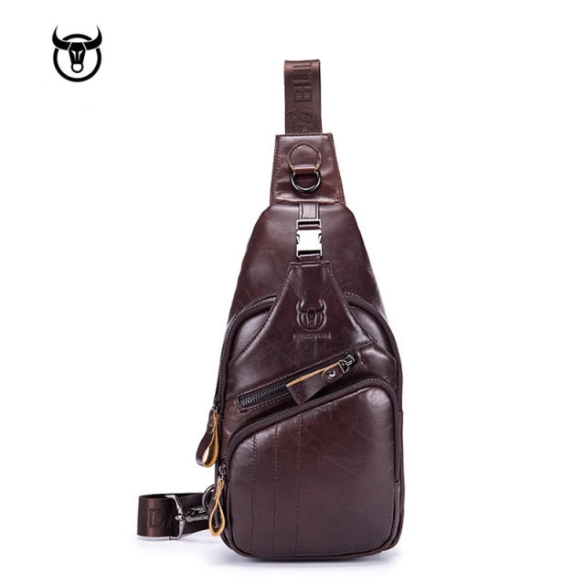 Famous brand Genuine Leather Men Messenger Bag Casual Crossbody Bag Fashion Men's Handbag men chest bag Male Shoulder Bag